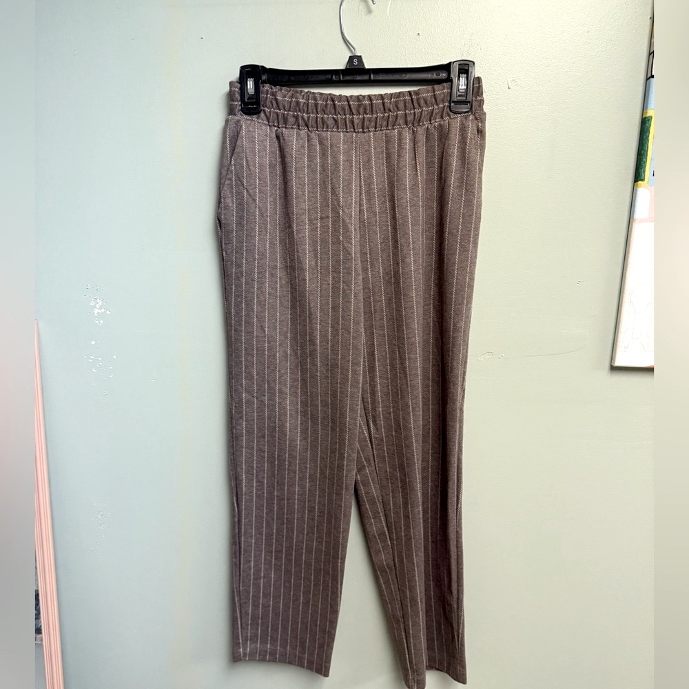 Brown Pinstripe Pants